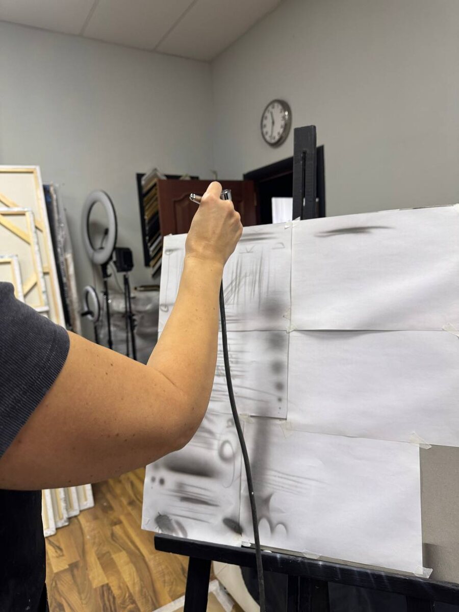 Постановка руки, аэрография