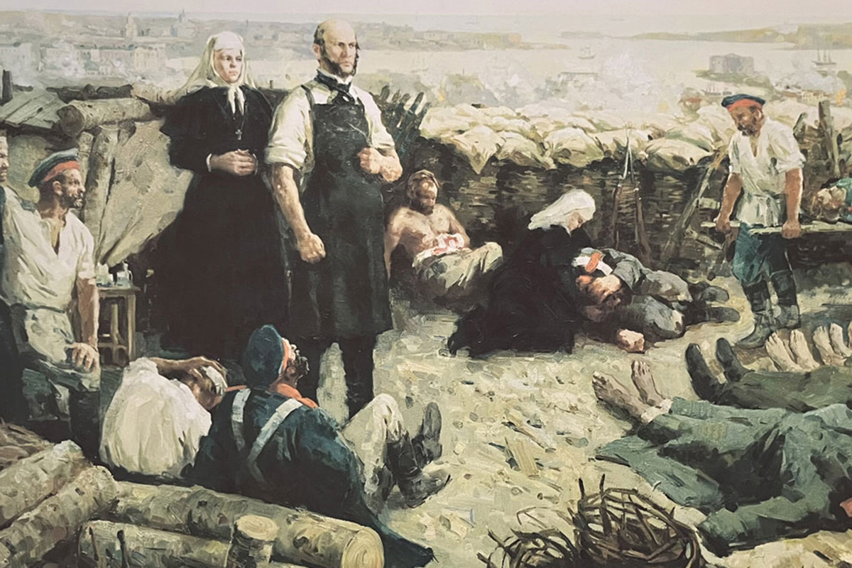    «Н.И. Пирогов на передовом перевязочном пункте Севастополя», Алексей Сидоров. Фото: Музей Н.И. Пирогова, pirogov-center.ru