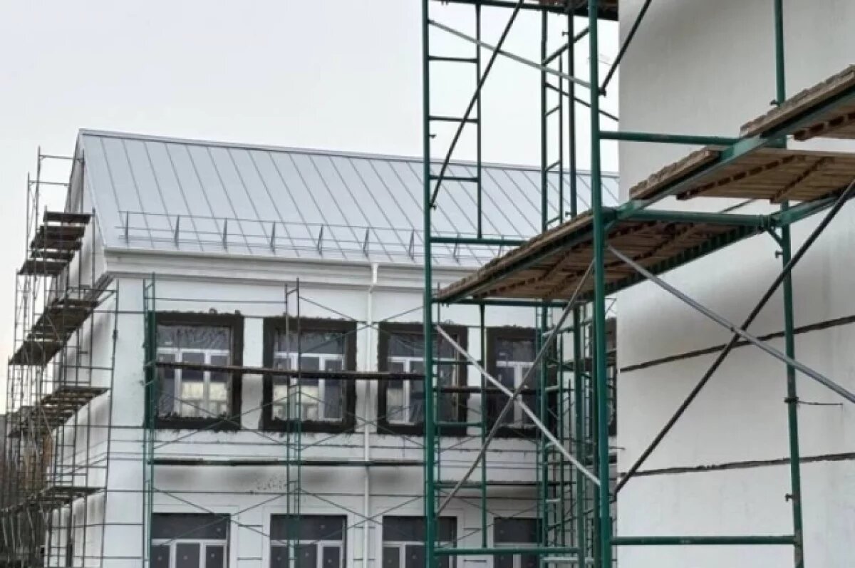    В Туле ведут капремонт Детской школы искусств на Одоевском шоссе