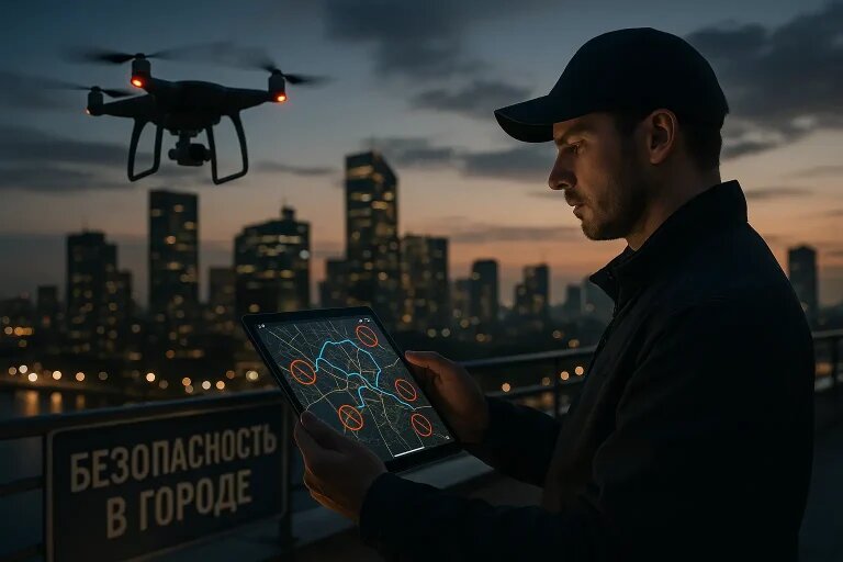    Как безопасно летать в городе "Обученик"