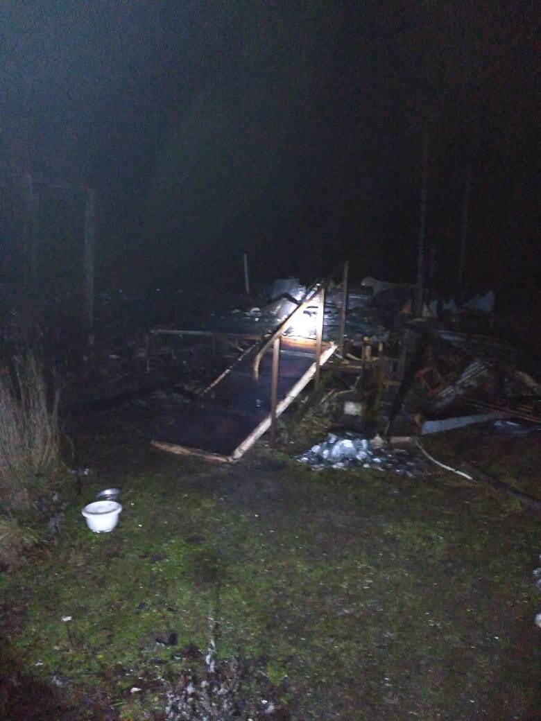    В Приладожье дотла сгорел дачный дом© Госкомитет Карелии по безопасности населения