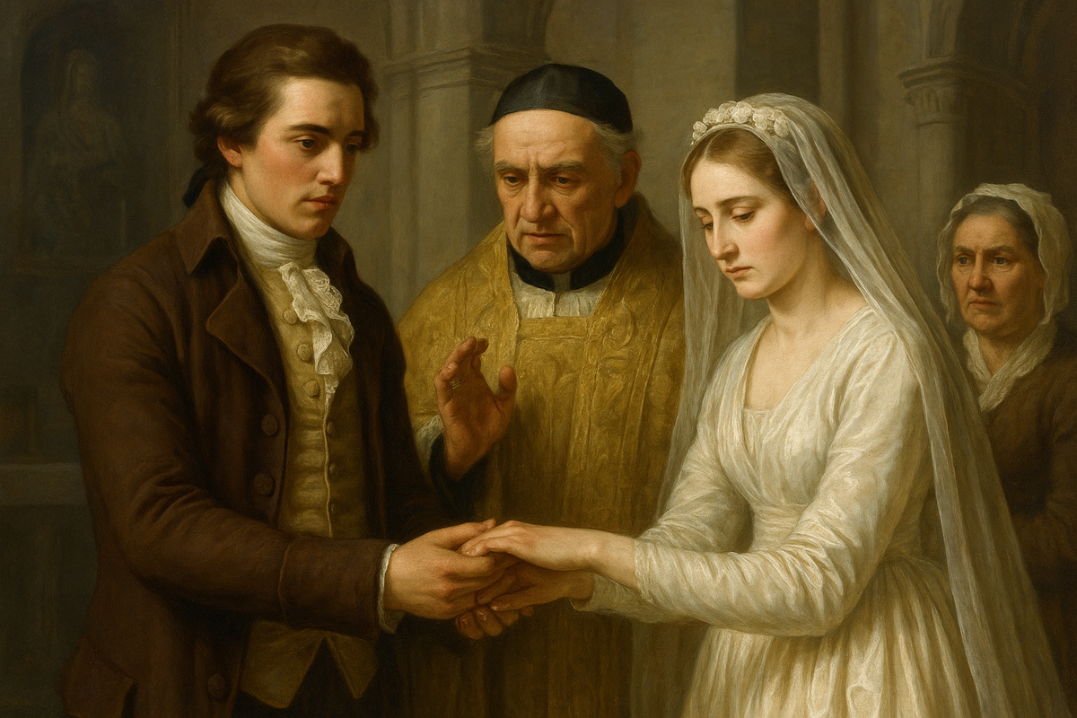 Мгновение венчания в соборе Святого Стефана.