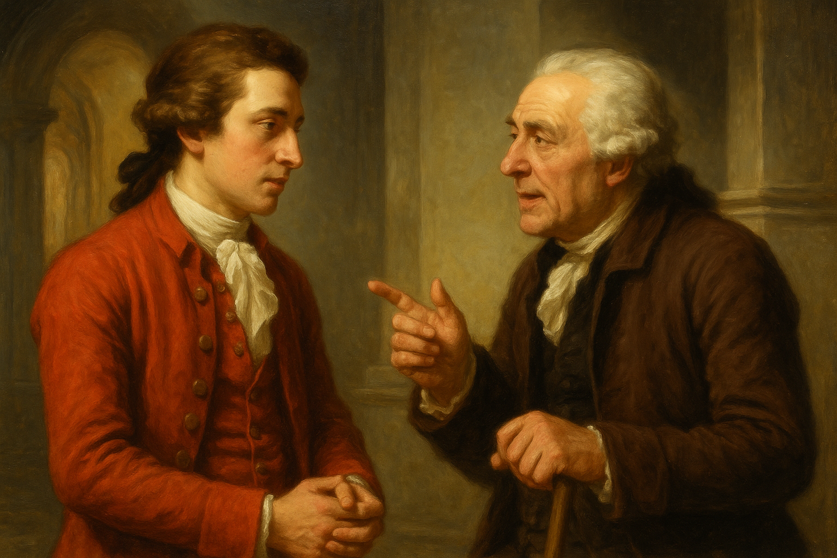 Молодой Йозеф Гайдн на серьёзном разговоре с Иоганном Петером Келлером.