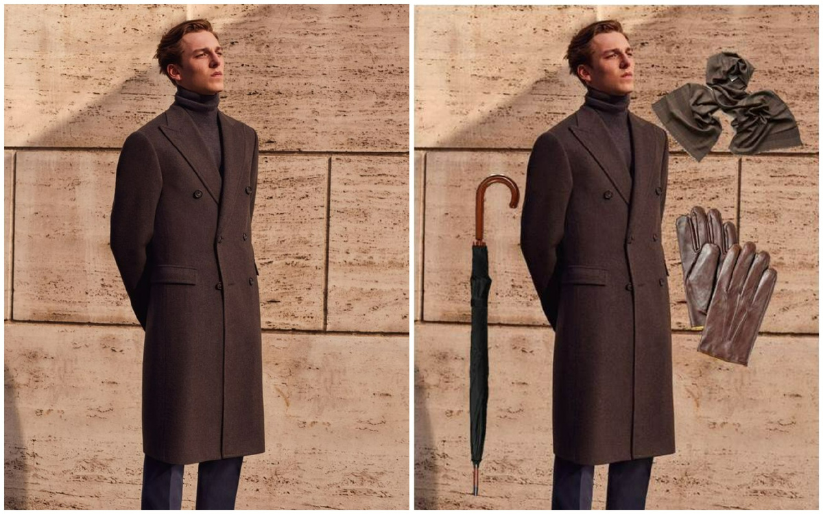 Пример элегантного "скромного" образа и образа с применением аксессуаров. С ними образ выглядит более сложно и интересно