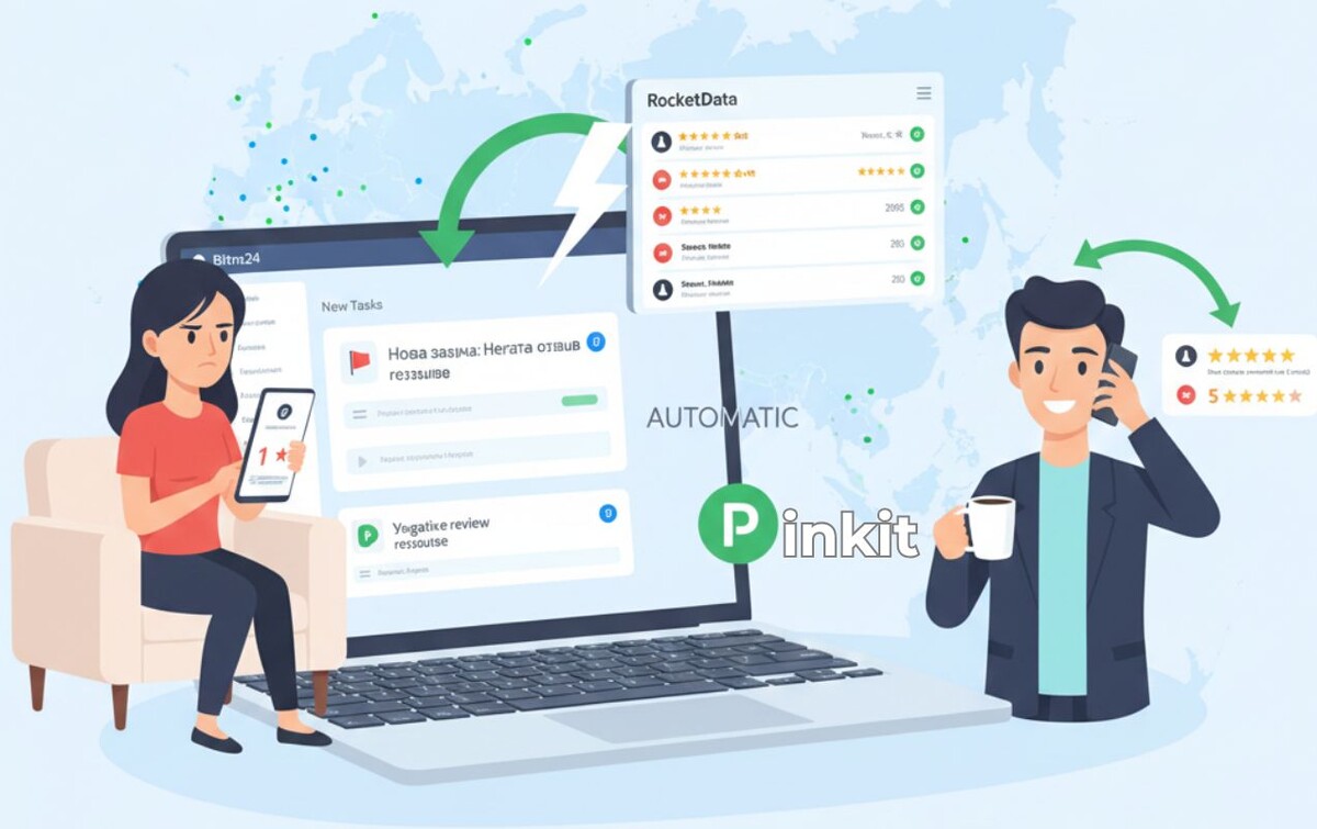 Автоматизируем обработку отзывов: готовый шаблон RocketData + Битрикс24