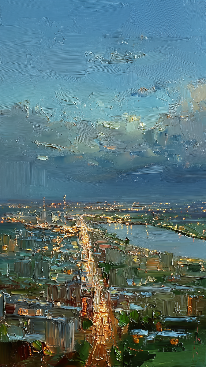 Вечерний полет над мегаполисом