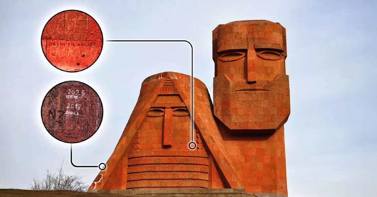 Скульптура "Мы и наши горы" в Степанакерте подверглась вандализму © Photo : “Geghard” Scientific Analytical Foundation