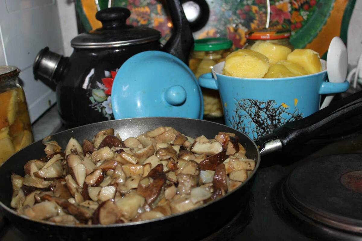 Фото автора, любим грибы с картошкой