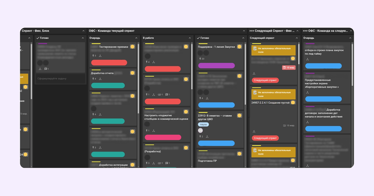 Так выглядит доска для спринтов