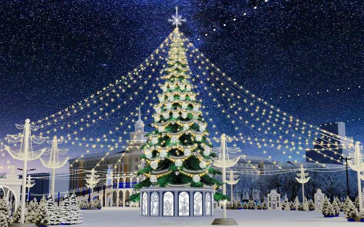    Подряд на новогоднее украшение площади Ленина вновь достался «Совтехэко» Фото: администрация Воронежа