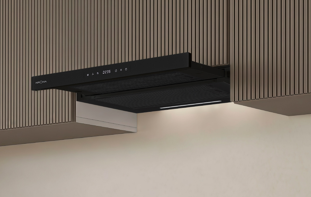 Телескопическая вытяжка KRONA KAMILLA F MAX 600 black SGC AO