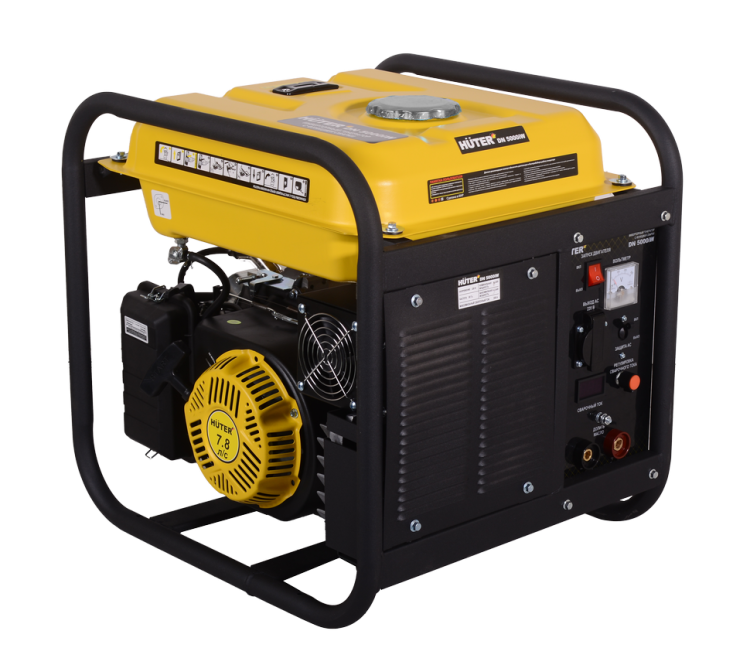 Электрогенератор инверторный Huter DN 5000iW (с функцией сварки): бензин АИ-92, 4.2 кВт, 220 В, бак – 18 л
