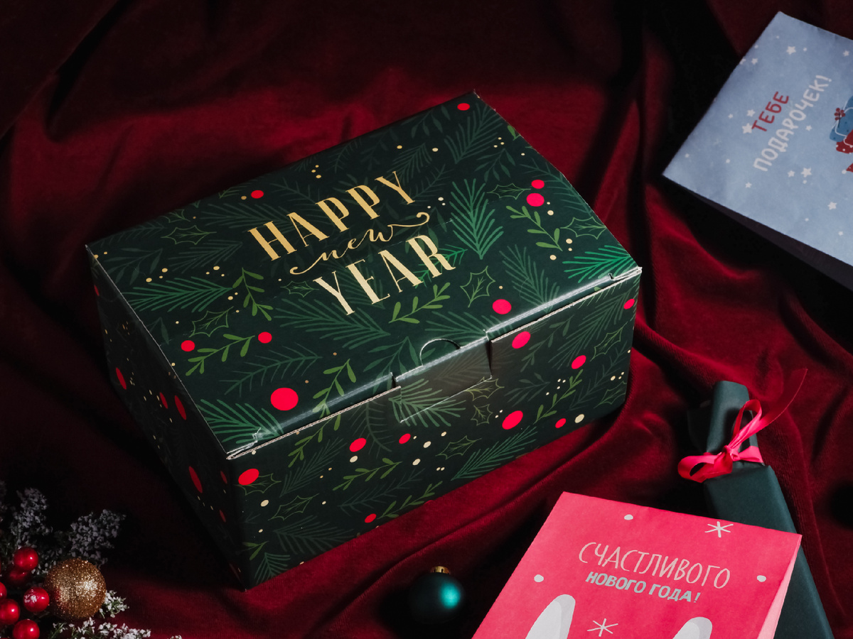 Маленькая коробочка, пример оформления. Дизайн рисунка может отличаться