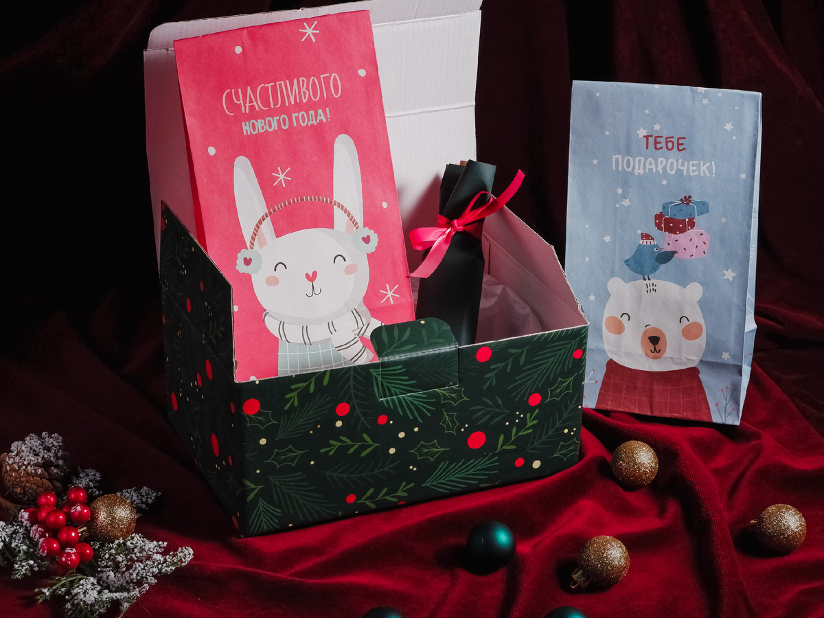 Маленькая коробочка, пример оформления. Дизайн рисунка может отличаться