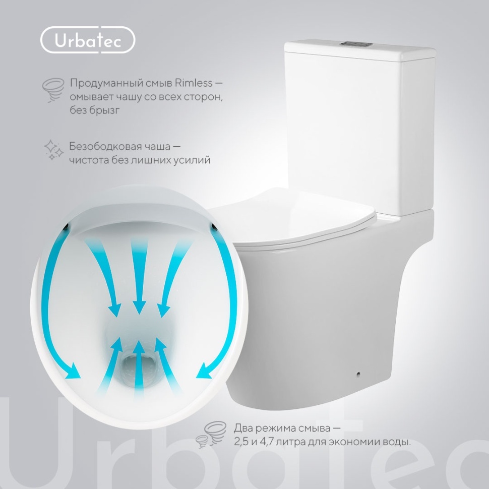 Унитаз-компакт Vario, белый глянец, арт. URB098380BF