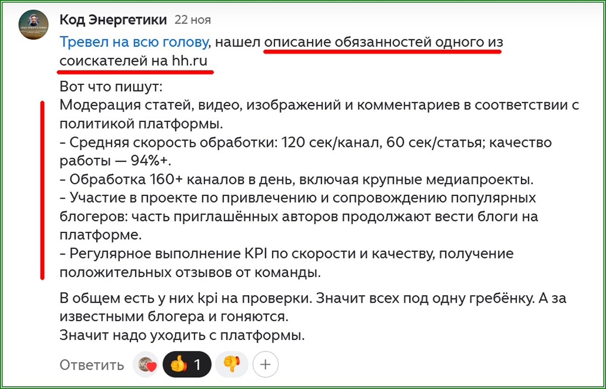 Описание обязанностей девочки Нади