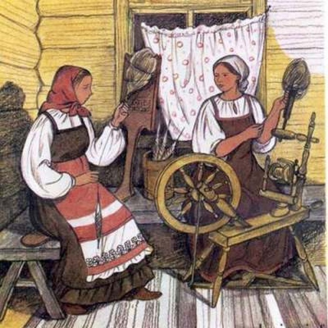 Прялка с веретеном и прялка с колесом "самопрялка"