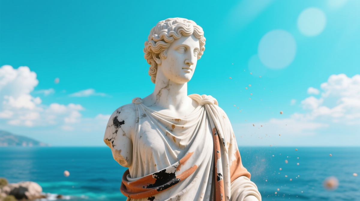 В античности синий пигмент почти не использовали, хотя небо было таким же голубым. Цвет был в природе, но отсутствовал в культуре и красках людей.