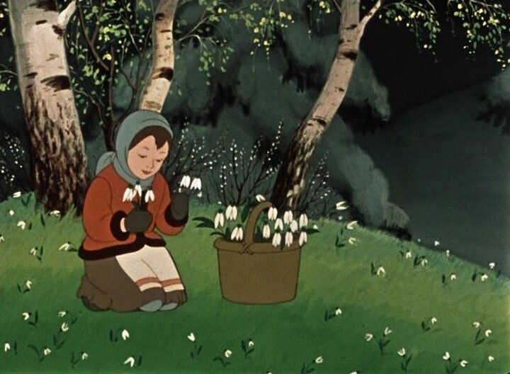 Кадр из мультфильма "Двенадцать месяцев" 1956 г.