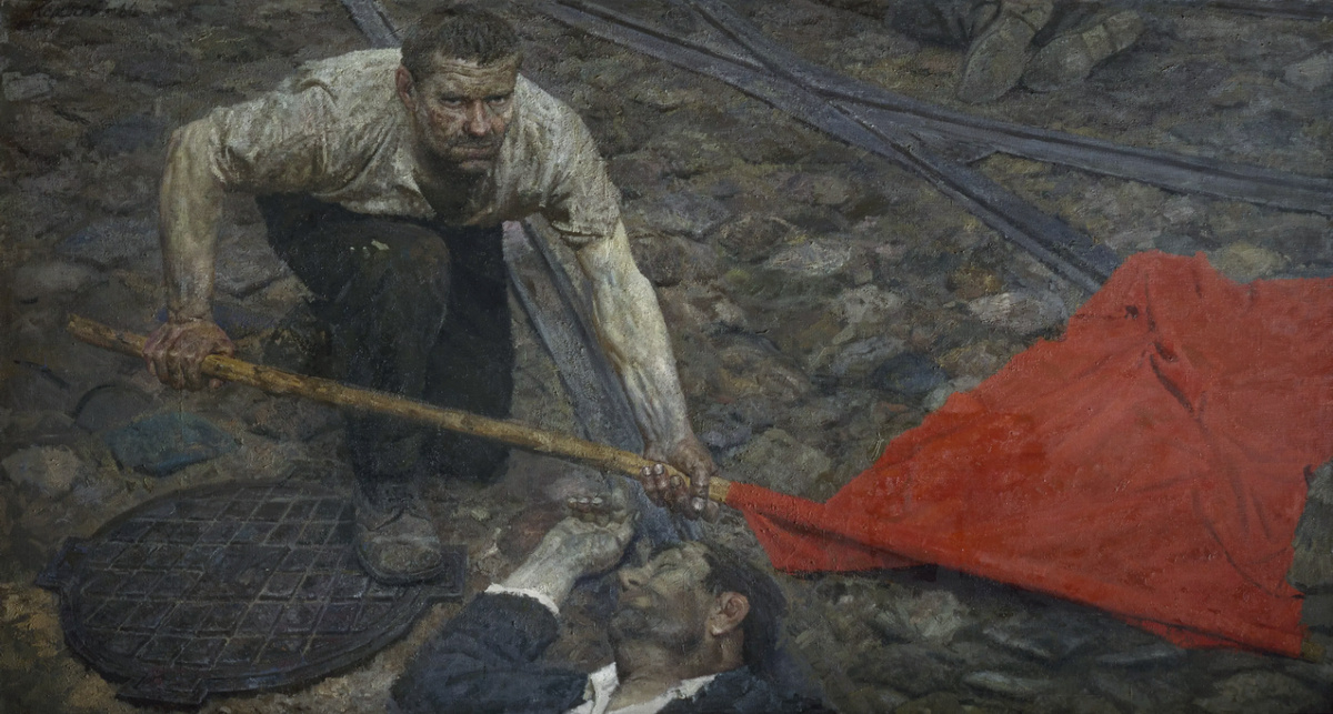 Гелий Коржев "Поднимающий знамя"