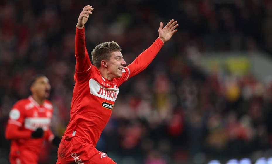    Дмитриев стал первым россиянином, забившим гол за «Спартак» в этом сезоне. Фото: РПЛ