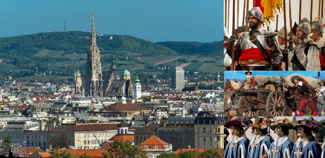 ВЕНА (слева) великолепна вопреки многочисленным желающим разорить её в ходе ТРИДЦАТИЛЕТНЕЙ ВОЙНЫ (справа). (материал из открытых источников)
