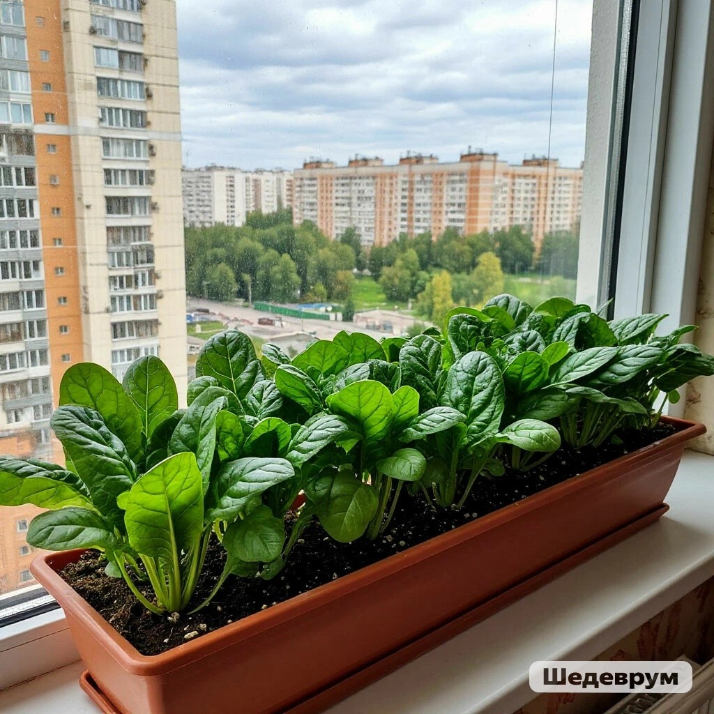 шпинат для быстрых рецептов всегда под рукой, для комнатного выращивания