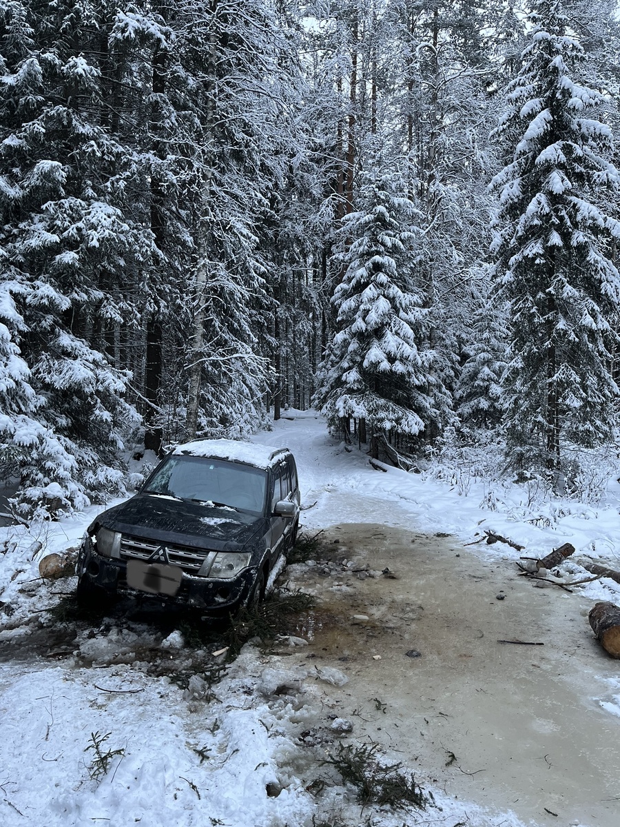 Машина утонула в ручье на пути к хозяйству