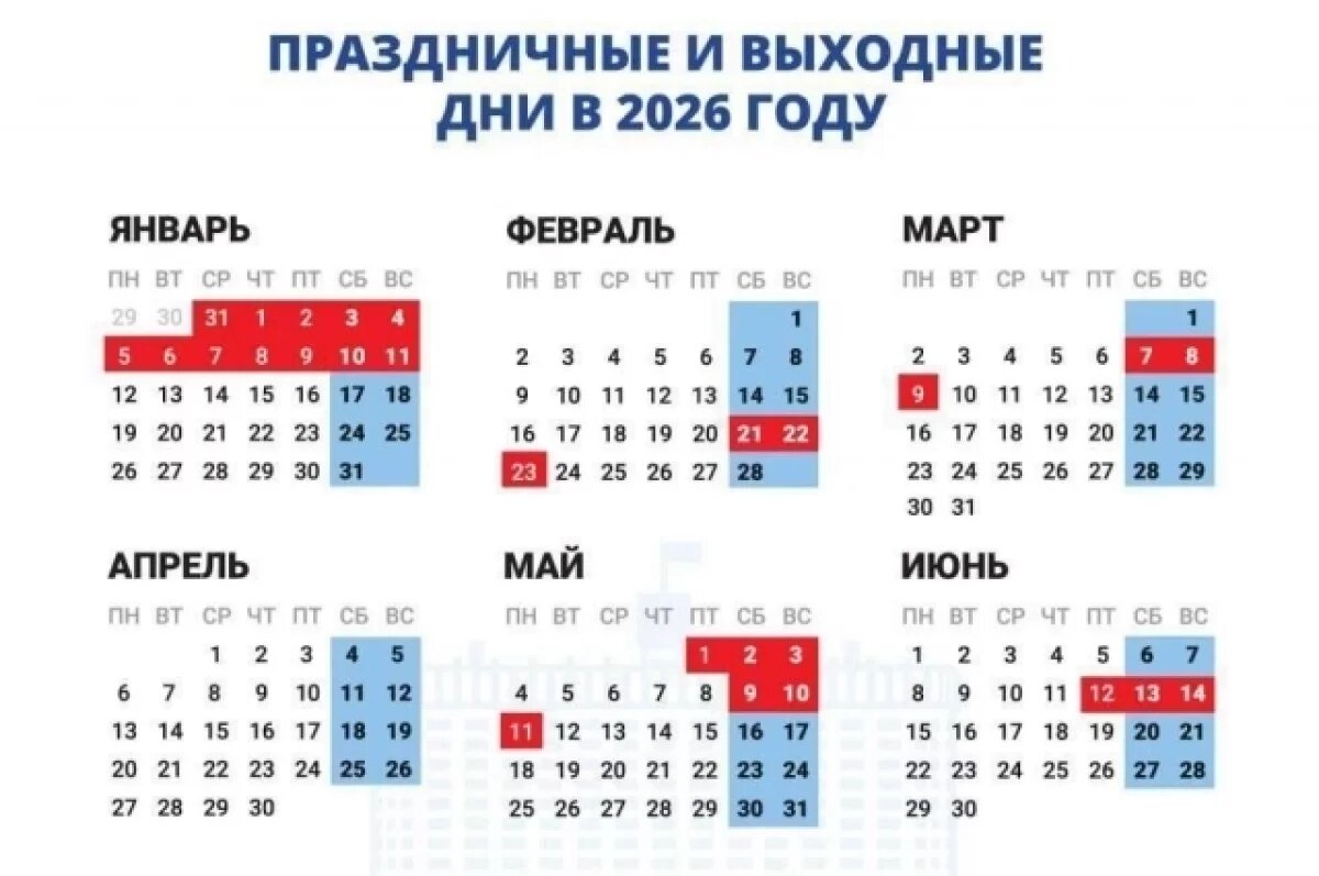    Семь коротких рабочих недель ждут приморцев в 2026 году