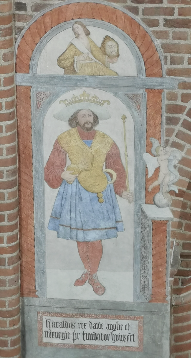 Изображение Харальда Синезубого в Кафедральном соборе города Роскильде. https://kongegrave.dk/?page_id=224