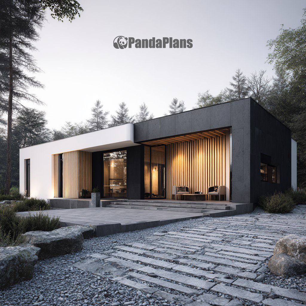 1. Современный загородный дом с плоской крышей