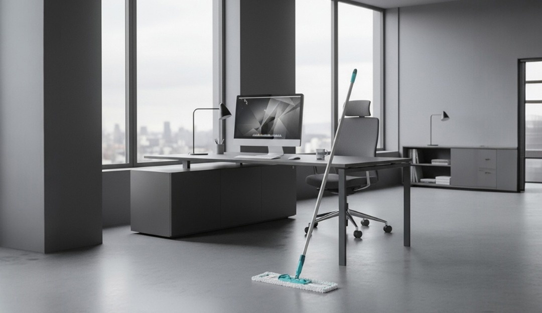 Швабра для офиса с длинной металлической ручкой Leifheit Hausrein, арт. 55045.