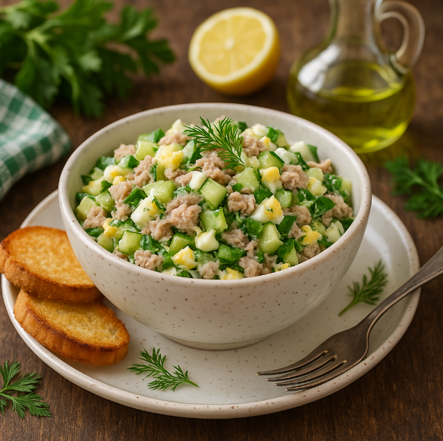 Салат-закуска из тунца и огурцов рецепты от Дарики