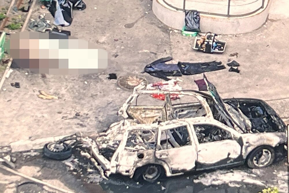    Место взрыва автомобиля в Балашихе, где погиб Ярослав Москалик. Фото: соцсети