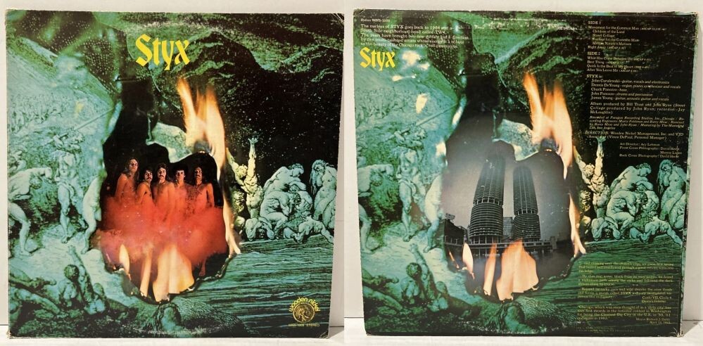 Конверт американского винилового выпуска альбома "Styx" 1972 года