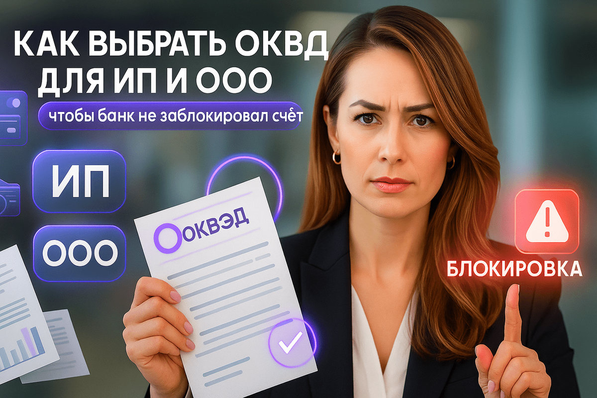 Как выбрать ОКВЭД для ИП и ООО, чтобы избежать блокировки счета? Узнайте 5 главных ошибок в кодах деятельности и как правильно подобрать ОКВЭД для безопасной работы с банком.