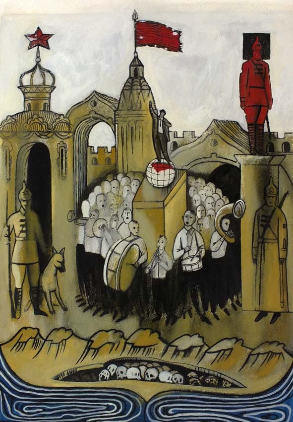 Вишня Игорь "Красный монастырь" 
76х58 бум руч лит смеш тех 2012 г