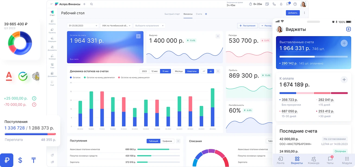 Дашборды в сервисе финучета Аспро.Финансы