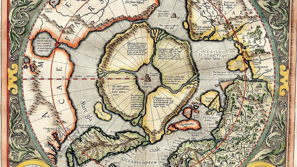 Арктика и Северный полюс на карте Меркатора, XVI век