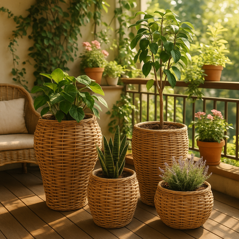    Стильные кашпо своими руками: как преобразить балкон и дом с помощью ротанга Loza