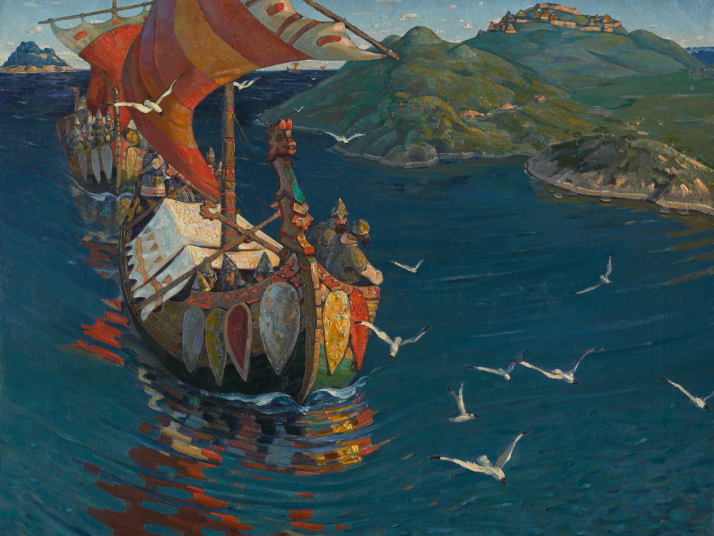 Картина Н. Рериха «Заморские гости» (1901). Артикул: 109188