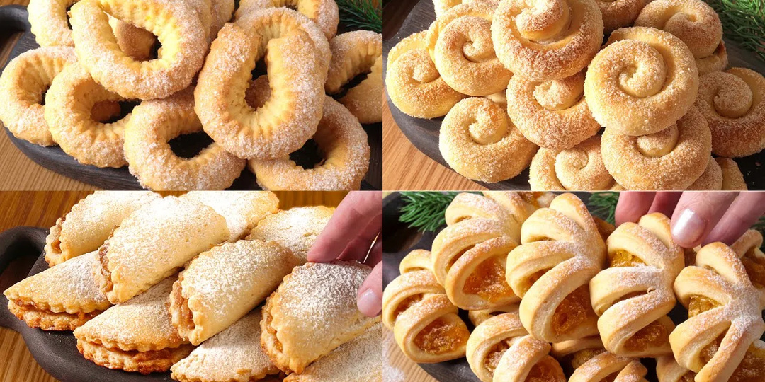 4 лучших рецепта печенья! Вкуснее, чем в магазине! Простая выпечка в чаю