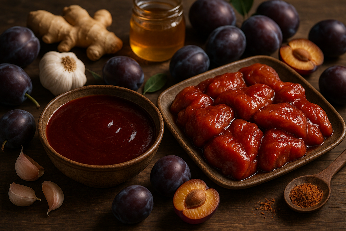 Куриная грудинка в сливовом маринаде