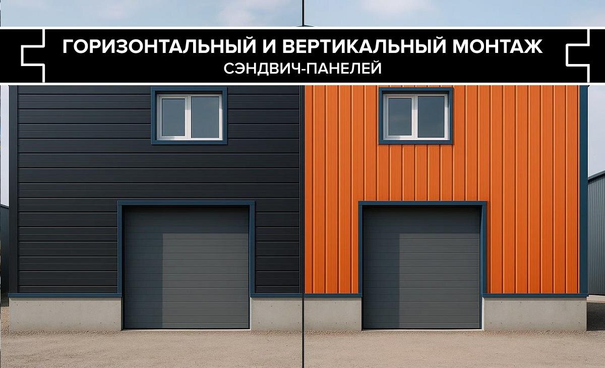 Когда применяется горизонтальный и вертикальный монтаж сэндвич-панелей