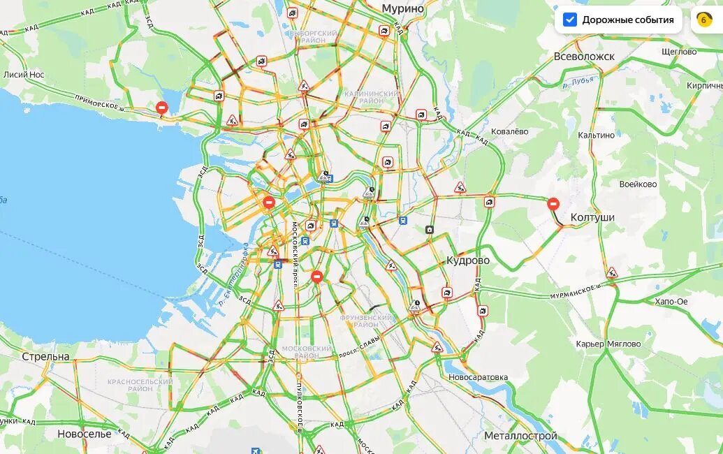    Фото: скрин Яндекс Пробки