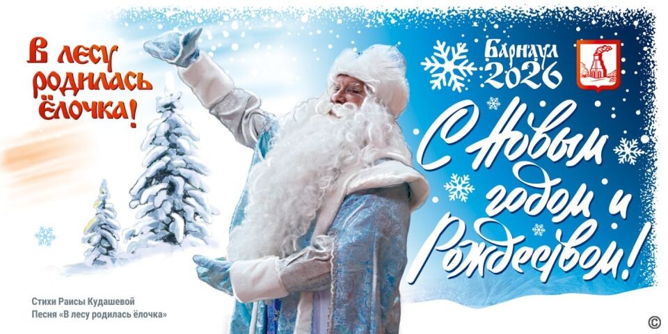    Новогодние баннеры в Барнауле. Источник: barnaul.org