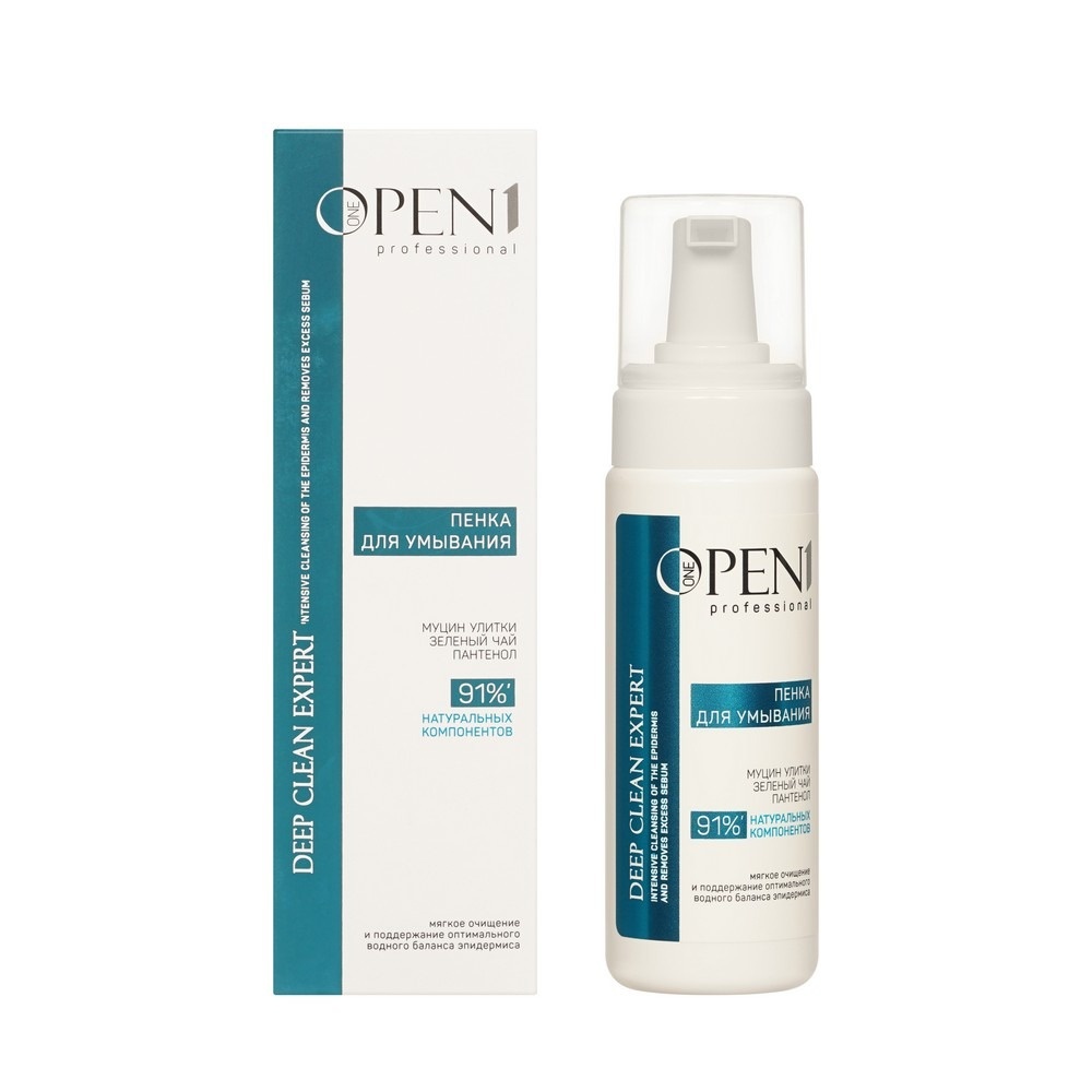 Пенка для умывания с зелёным чаем и муцином улитки Open One 1