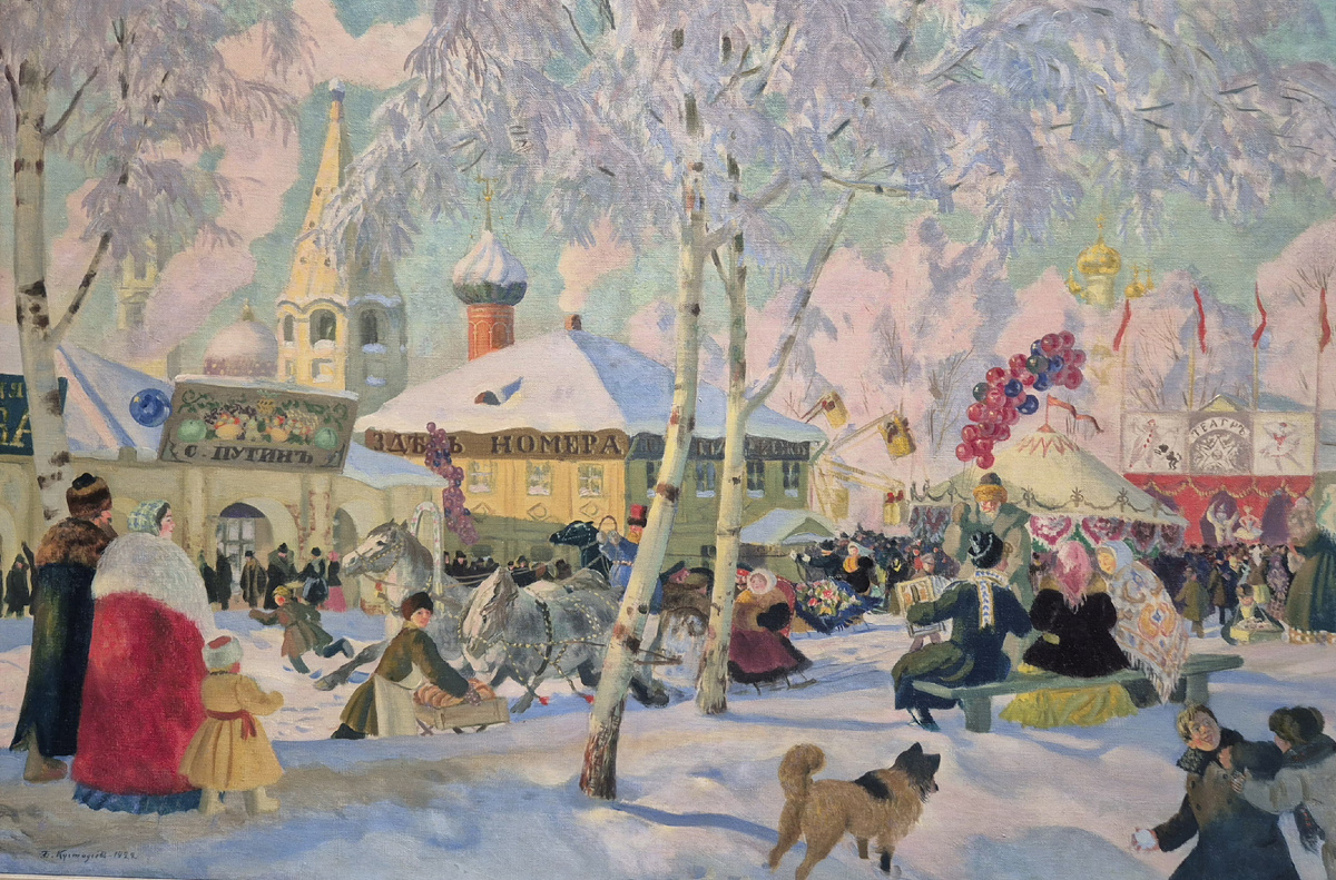 Картина Бориса Кустодиева "Гулянье", 1922 год. 