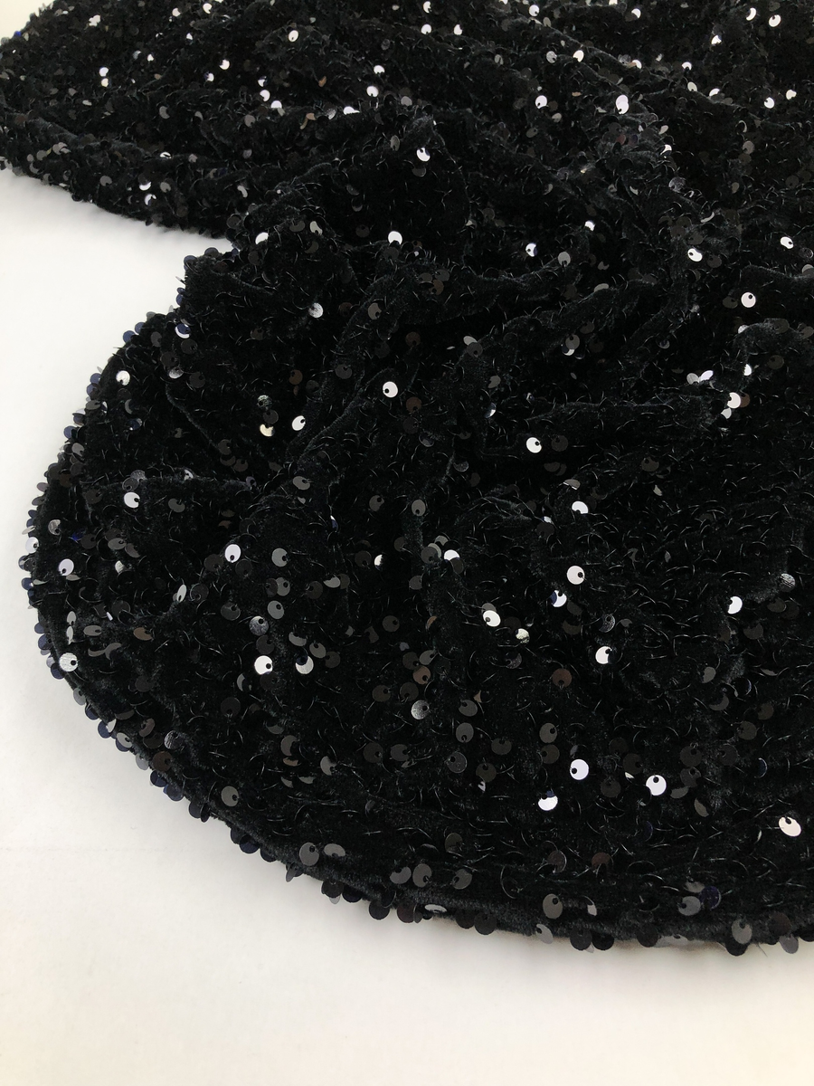 Объёмные пайетки на бархате-стрейч | "Любимые ткани"