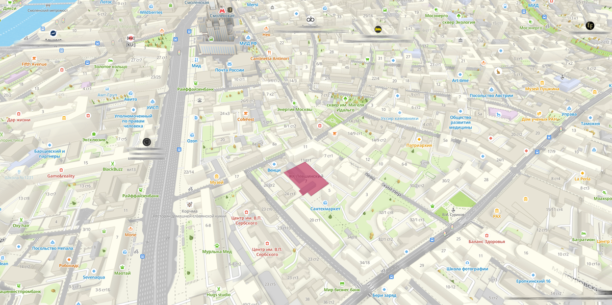 Пятно застройки ЖК Малый Левшинский, 7